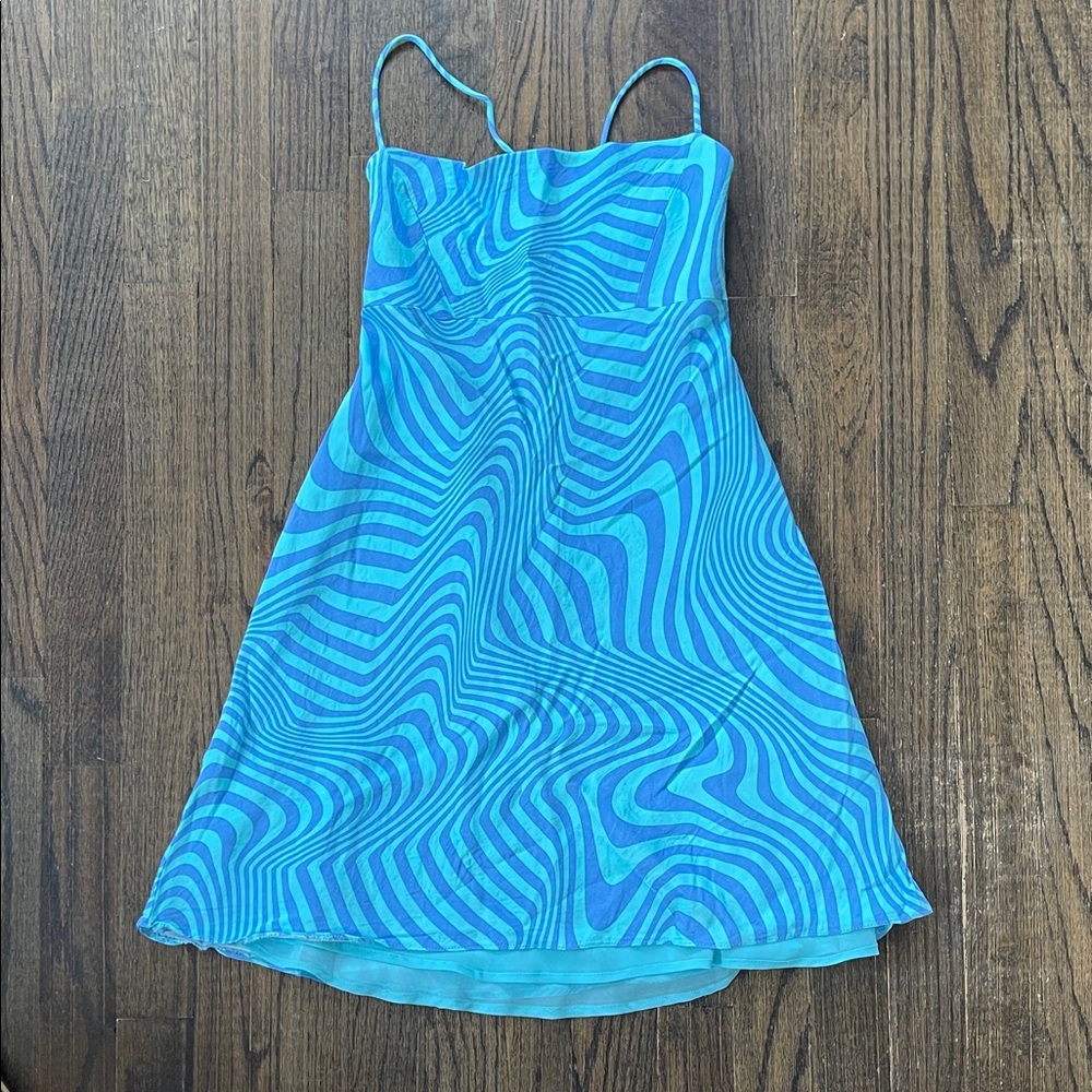 Zara Blue Swirl Mini Dress